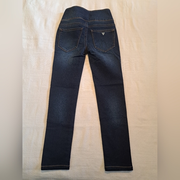 Guess girls size 7 3 snap closure skinny jeans, dark wash EUC - Picture 4 of 7